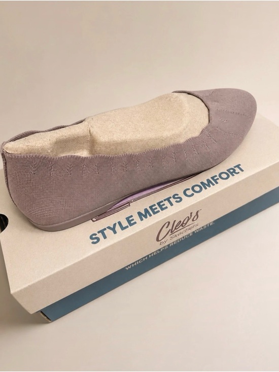 Skechers Shoes - Women's Mauve Knit Ballet Flat - Comfortable Everyday Slip-On